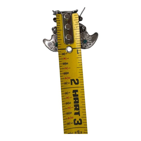 Vintage Sterling Silver 950 Mexican Artisan Earrings Turquoise Sun Starburst - Picture 4 of 8